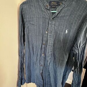 Polo by Ralph Lauren Men's Blue Striped Shirt